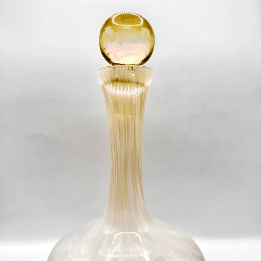 VTG Murano Filigrana Art Glass Decanter 9.5